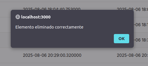 DB después de eliminar